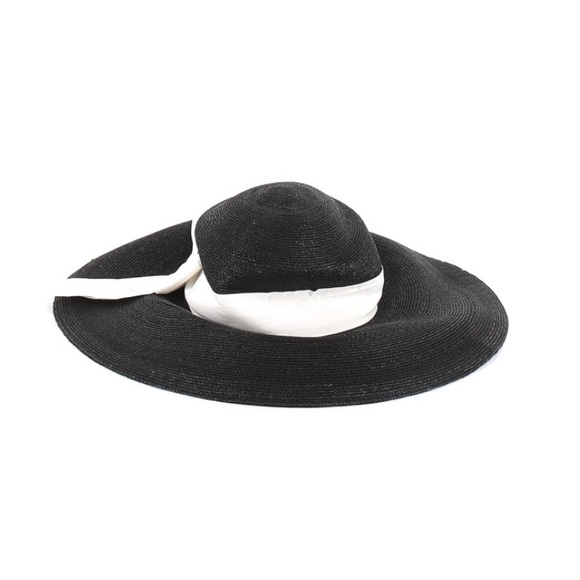 NWOT BCBG Max Azria Cap Sun Hat White Ribbon Band - Picture 1 of 4